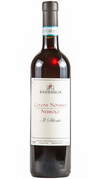 wine bottle on white background. Barbaglia Coline Novaresi Nebbiolo DOC 