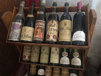 Photograph of rack of very old wines from Francesco Brigatti.