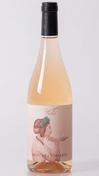 Muscari Tomajoli Velca wine bottle with Etruscan inspired label