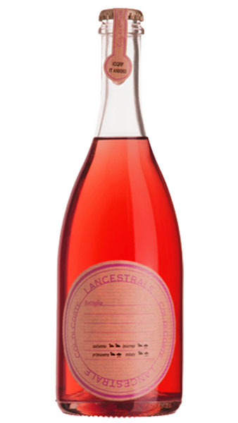Col di Corte's unique circular wine label for their rose l'Ancestrale