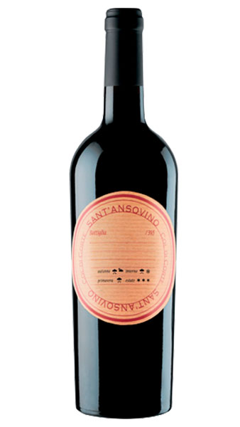 Col di Corte's unique circular wine label for Sant' Ansovino