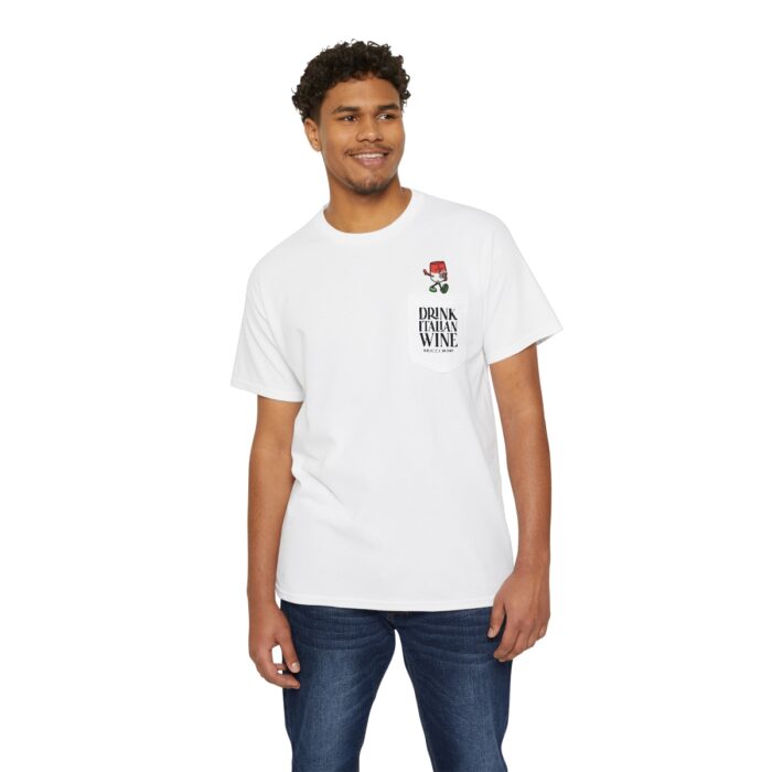 Chef's Kiss Wineglass | Unisex Heavy Cotton Pocket Tee - Image 3