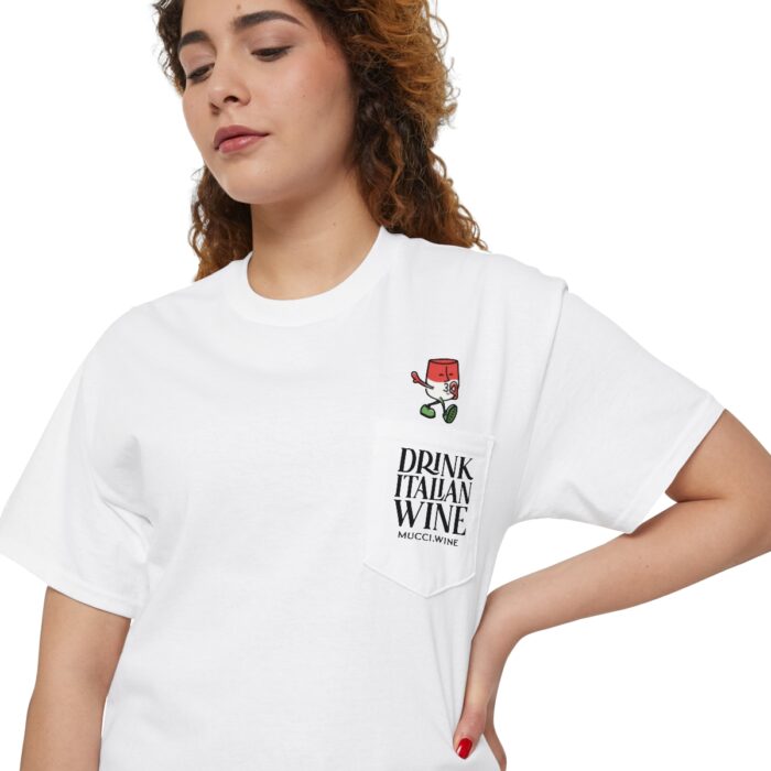 Chef's Kiss Wineglass | Unisex Heavy Cotton Pocket Tee - Image 8