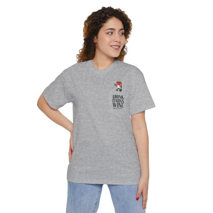 Chef's Kiss Wineglass | Unisex Heavy Cotton Pocket Tee - Image 15