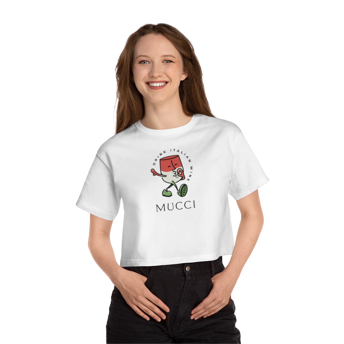 Mucci Chef's Kiss Wineglass | Champion Women's Heritage Cropped T-Shirt