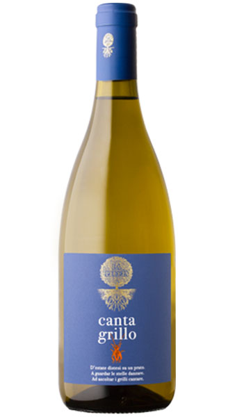 La Leccia winery bottle photo of Cantagrillo a white wine with blue label