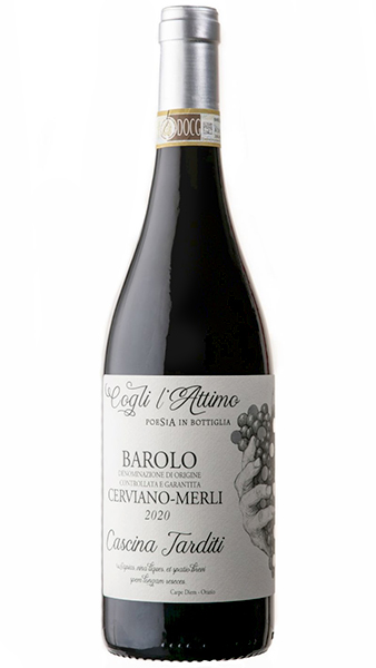 Barolo Cerviano Merli bottle photo on white